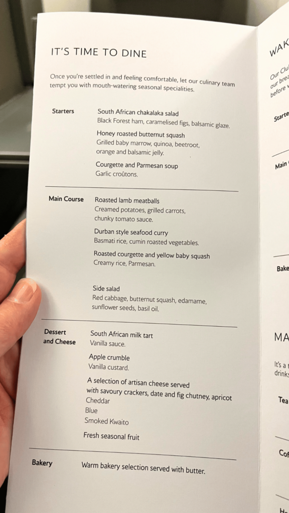 British Airways A380 In-Flight Menu | Journey Beyond 40 the menu for british airways a380, showcasing a selection of meals and beverages available during the flight.